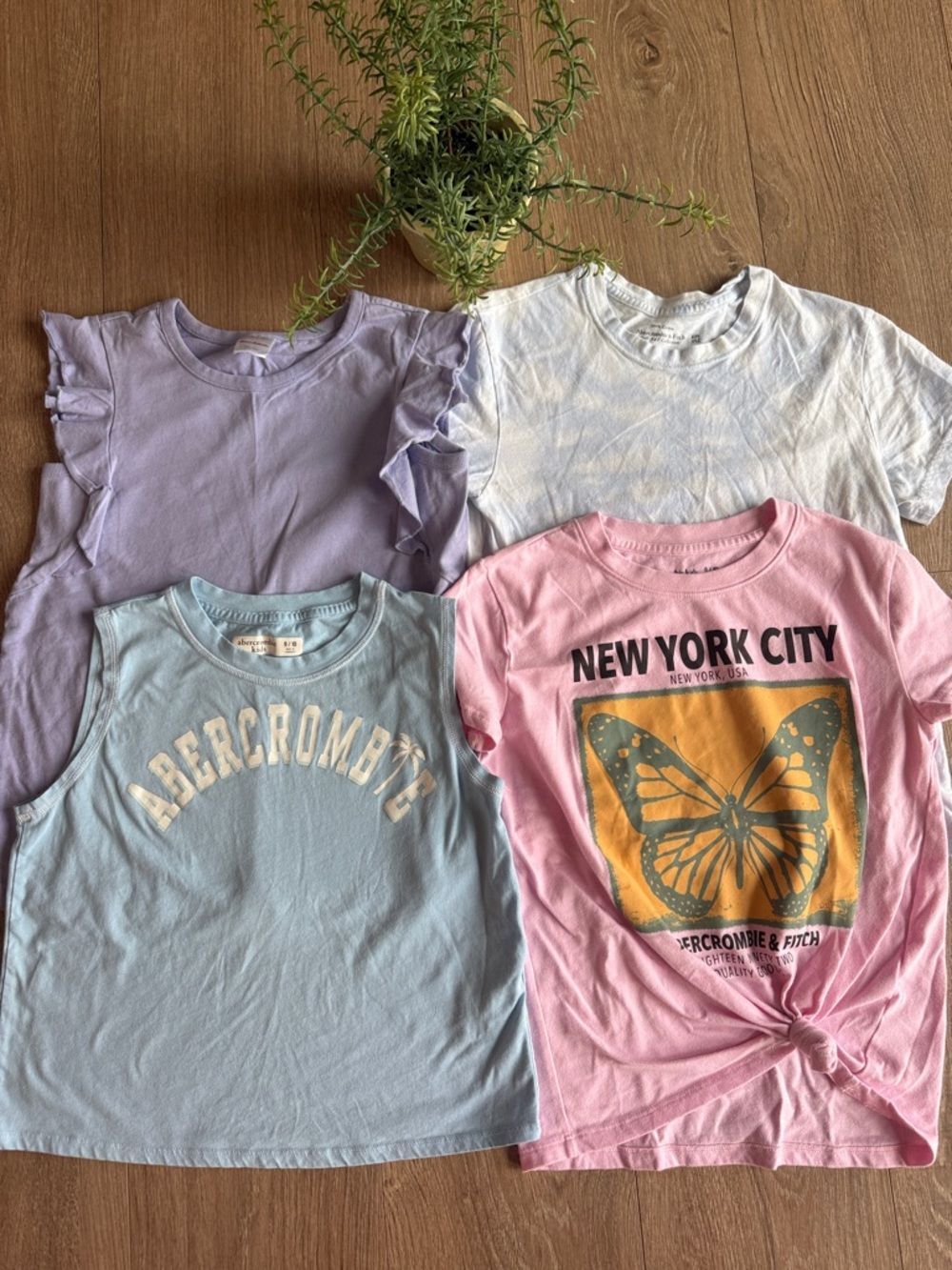 ((4 PIECE)) GIRLS SHORT SLEEVE TEE BUNDLE ABERCROMBIE AND HANNA ANDERSSON SZ 10